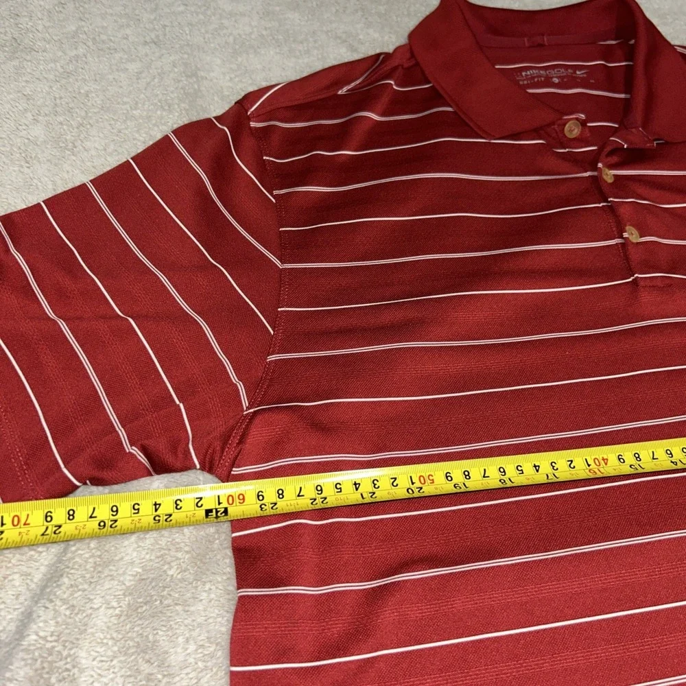 Nike Golf Dri-Fit Vented Polo Shirt Short Sleeve‎ Mens X Large Striped Red